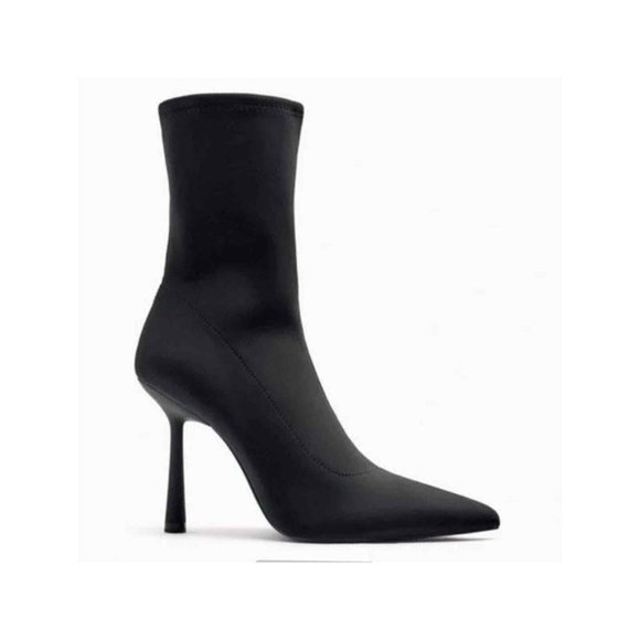 Zara Shoes - NEW ZARA Ankle Boots Neoprene Pointed Toe  Black sz 38 7-7.5?